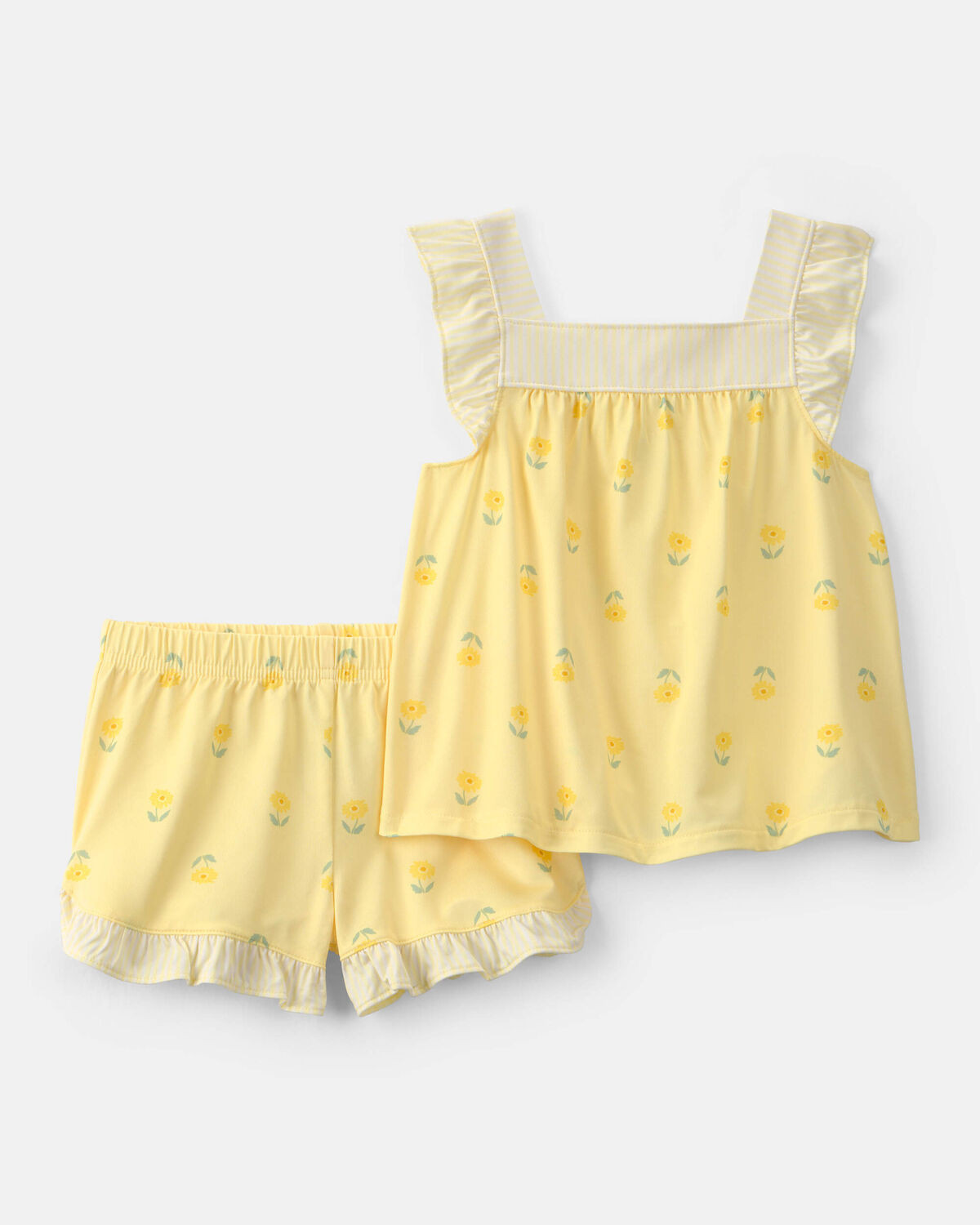 Toddler Girl Floral Sleeveless Loose Fit 2-Piece Pajama Set - Yellow | Carter's Inc