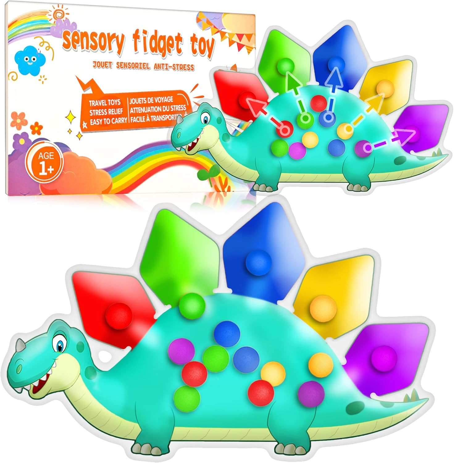 Dinosaur Color Sorting Sensory Toy for Toddler Boys Easter Basket Stuffer Roadtrip Travel Essenst... | Amazon (US)