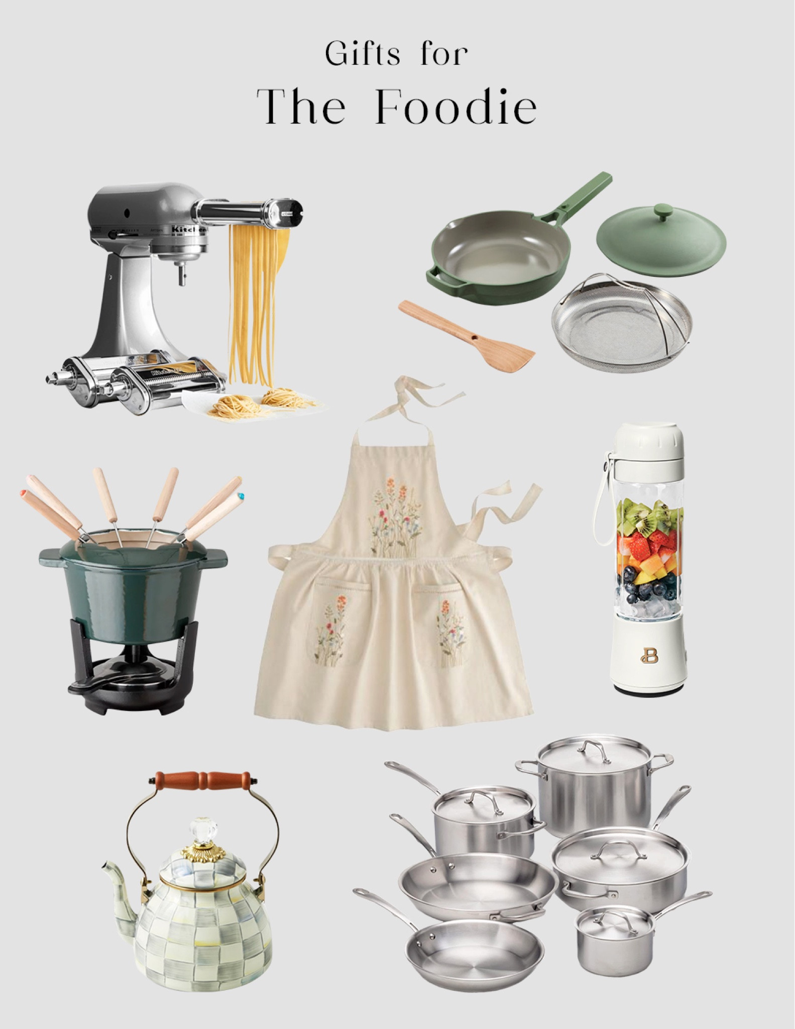 A gift guide for people who love to cook! All the pots, pans, aprons, pasta makers, blenders etc! 

#LTKhome #LTKfamily #LTKGiftGuide