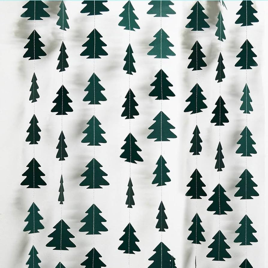 Cheerland Dark Green Tree Garland for Woodland Theme Party Decoration Xmas Christmas Hanging Stre... | Amazon (US)