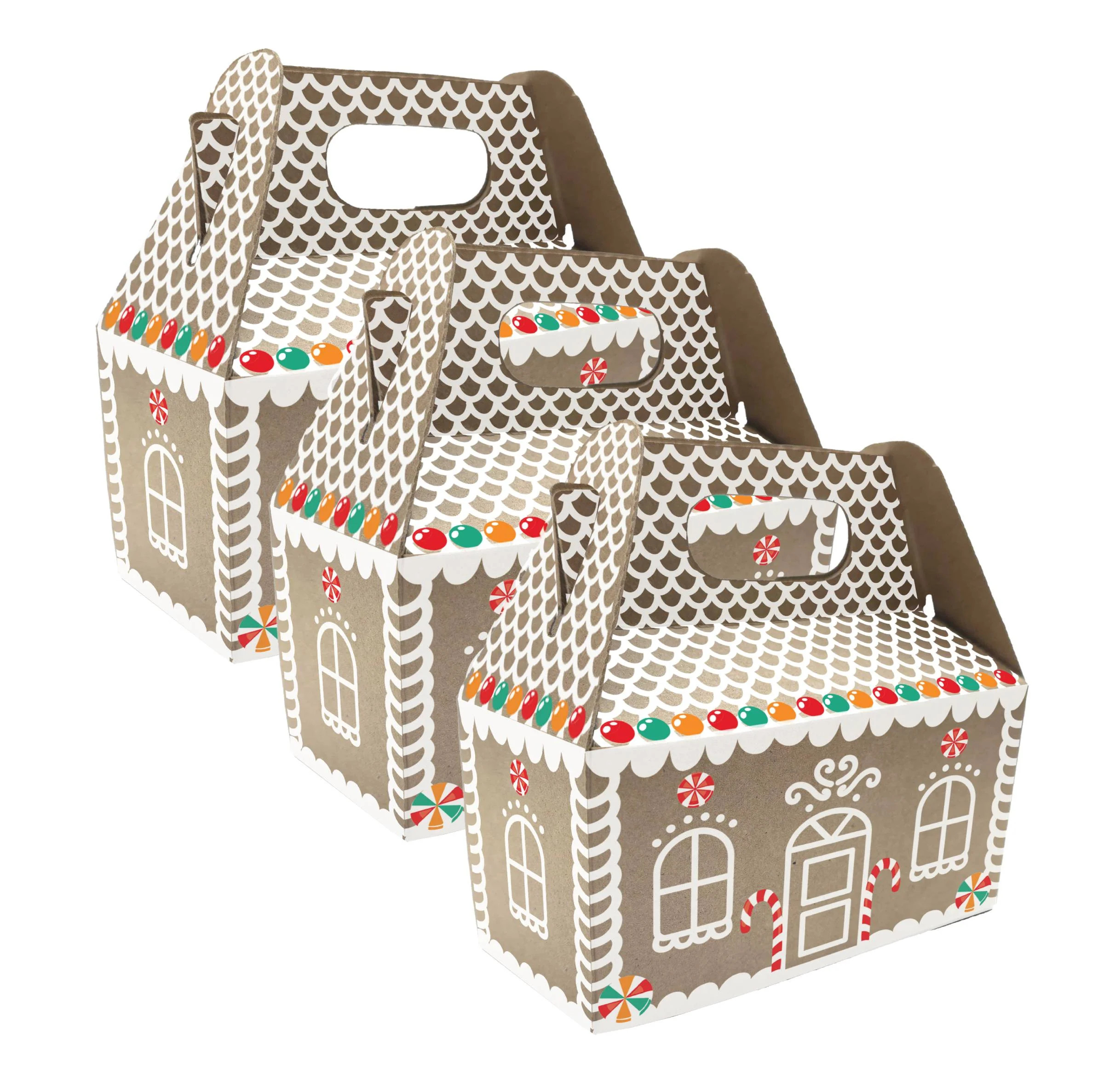 Kraft Gingerbread House Treat Boxes, 5" x 2.5" x 5.75", 3 Count, by Holiday Time | Walmart (US)
