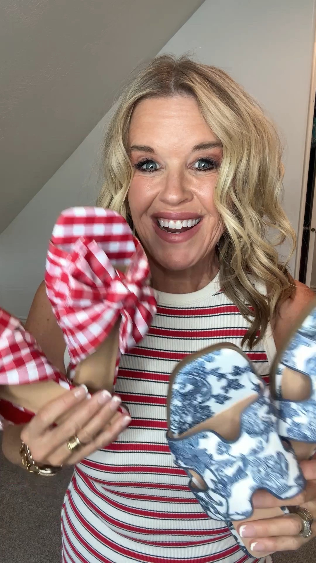 🚨alert

$20-$25 sandals you’ll want for Summer target finds 🎯

Red and white gingham bow slides $25

Blue and white toile slides $20
Both fit tts 

Red white and blue stripe jersey tank make dress with side slip
On sale $12

#LTKFindsUnder50 #LTKSaleAlert #LTKStyleTip