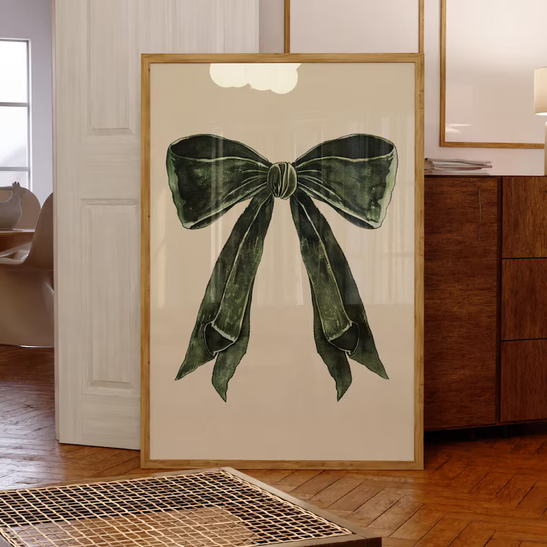 Bow Wall Art, Girly Wall Art, Cool Wall Art, Wall Art Print, Vintage Wall Art, Trendy Bow Poster,... | Etsy (US)
