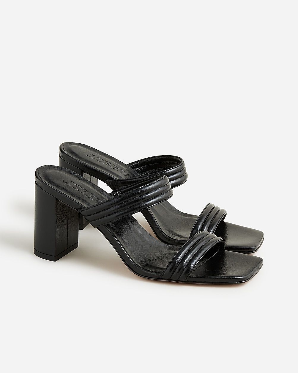 Evelyn double-strap heels in leather | J.Crew US