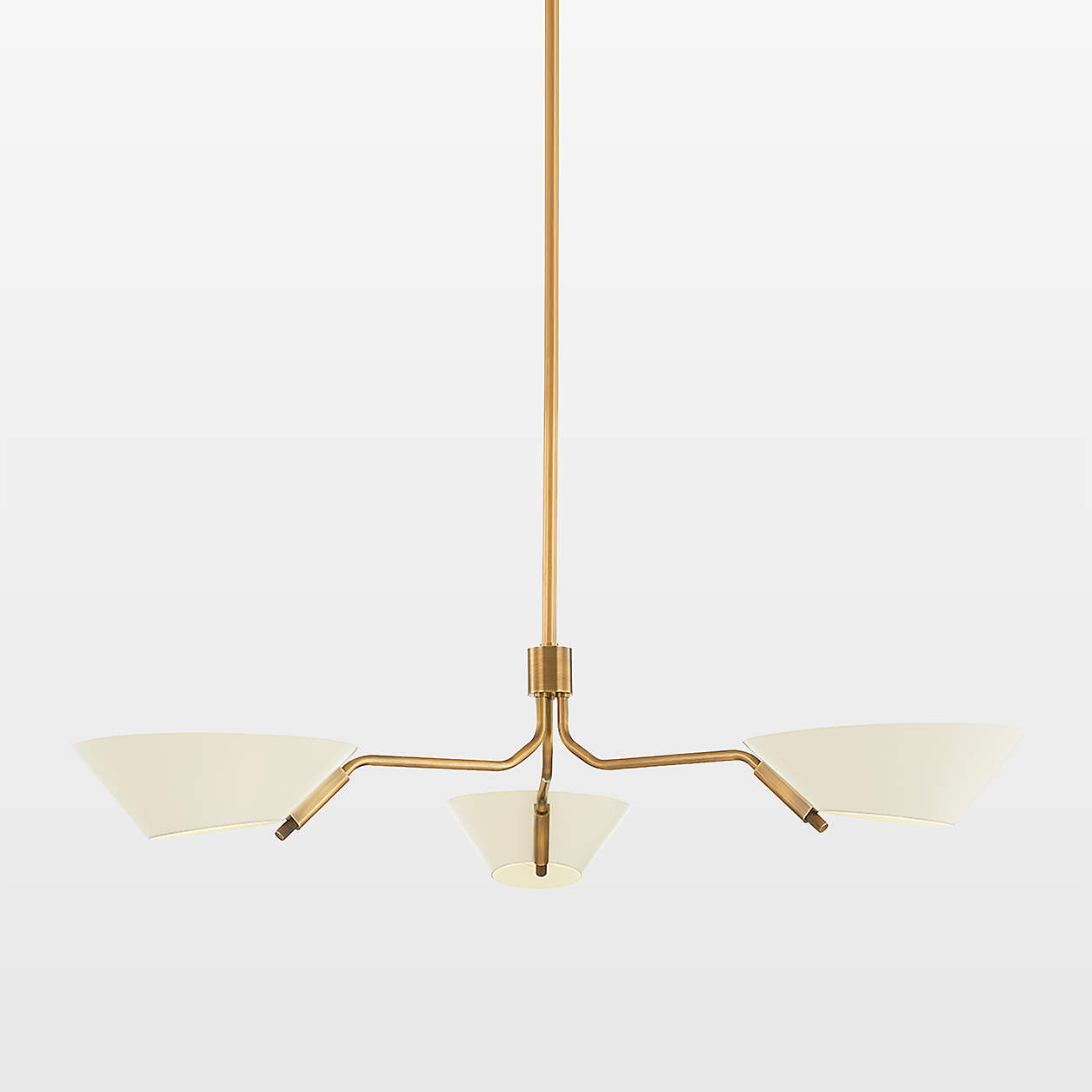 Tomar 3-Light Brass & White Chandelier Light | Crate & Barrel | Crate & Barrel