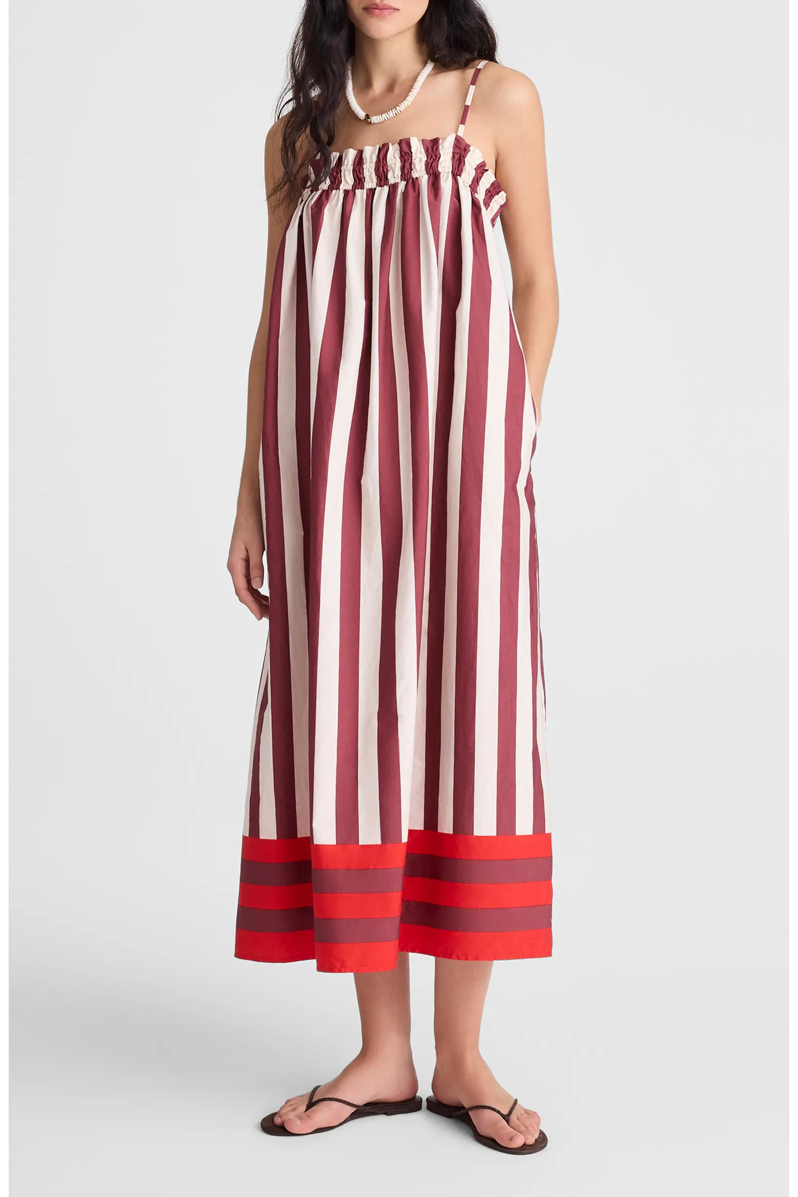 Stripe Ruffle A-Line Maxi Dress (Women) | Nordstrom | Nordstrom