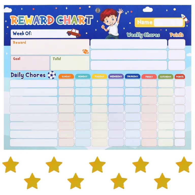 SKYDUE Magnetic Behavior Reward Chart for Kids , Teens , Toddlers 12” ×10’’ , Tear-off Cho... | Walmart (US)