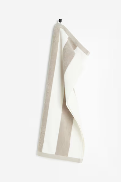 H & M - Striped Hand Towel - Beige/Striped | H&M (US + CA)