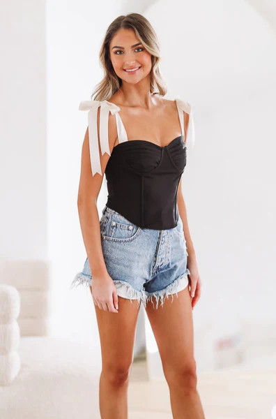 After Midnight Corset Top - Black | Hazel and Olive
