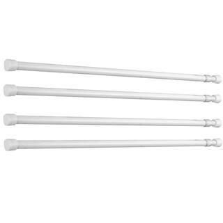 1/3"" Dia Adjustable 12"" to 20"" Spring Tension Rod in White (Set of 4) | The Home Depot