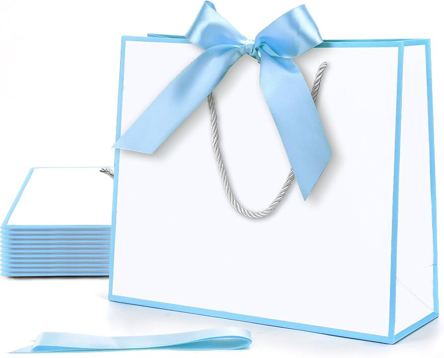 MOXARYSU Gift Bags With Handles: 11.8x4x10 Inch 3pcs Medium Large With Bow Ribbon For Wedding Tha... | Amazon (US)