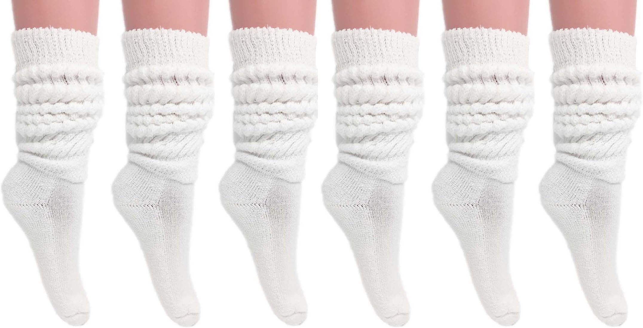 Slouch Socks Women and Men Extra Tall Heavy Cotton Socks Size 9 to 11 | Amazon (US)