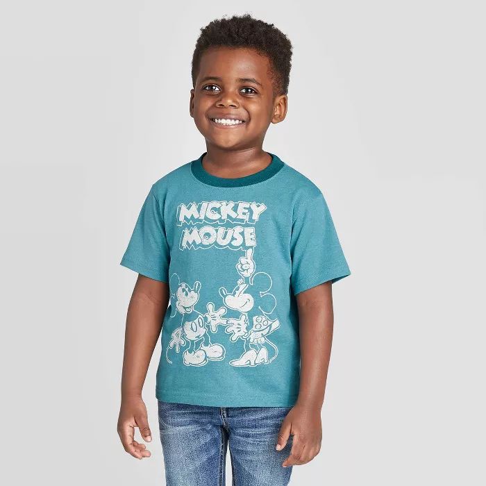 Toddler Boys' Short Sleeve Mickey Mouse T-Shirt - Green | Target