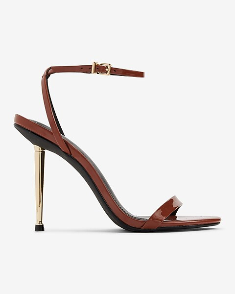 Gold Heel Strappy Heeled Sandals | Express