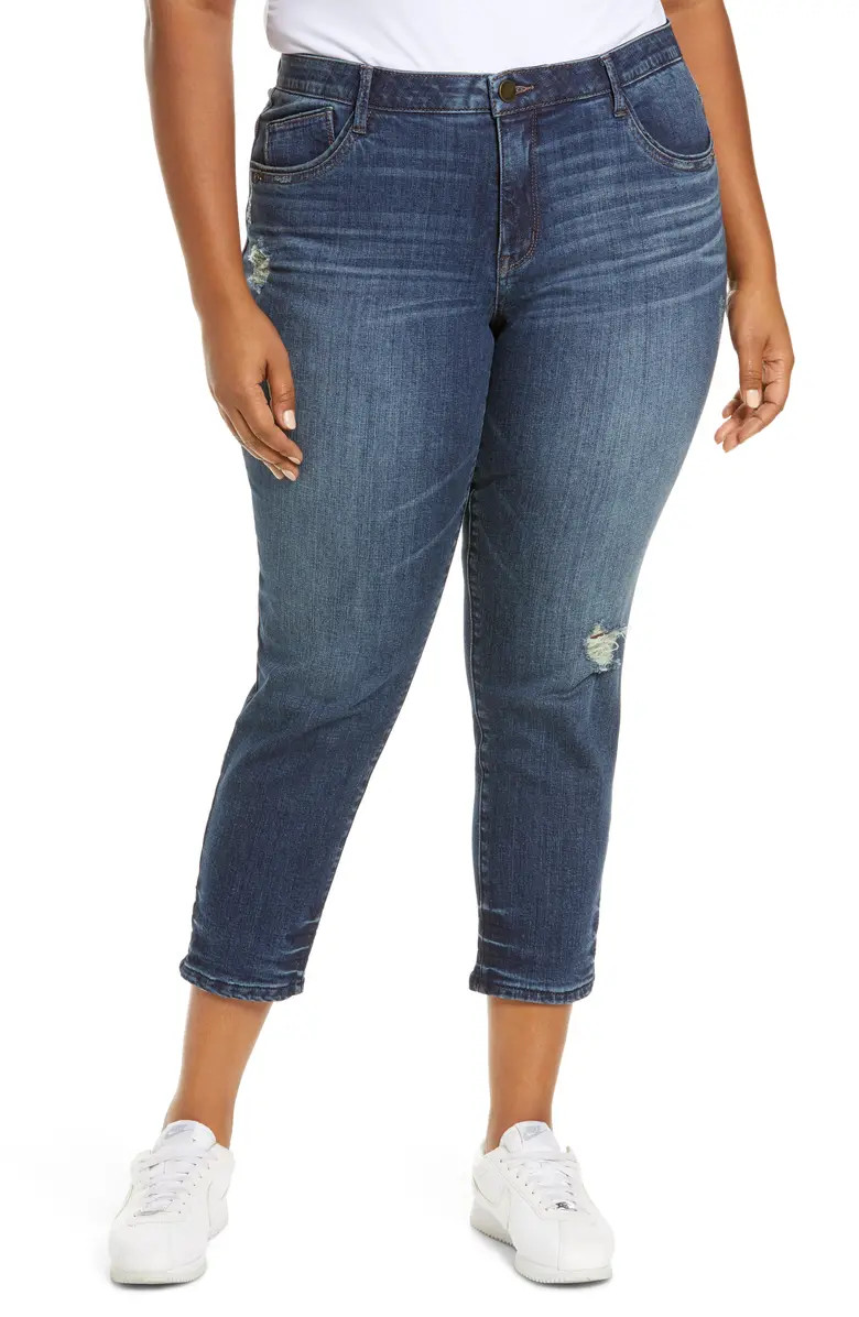 Ab-Solution High Waist Distressed Crop Skinny Jeans | Nordstrom