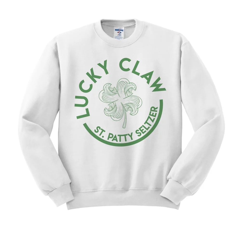 Lucky Claw Funny St. Patrick's Day Sweatshirt X-Large White - Walmart.com | Walmart (US)