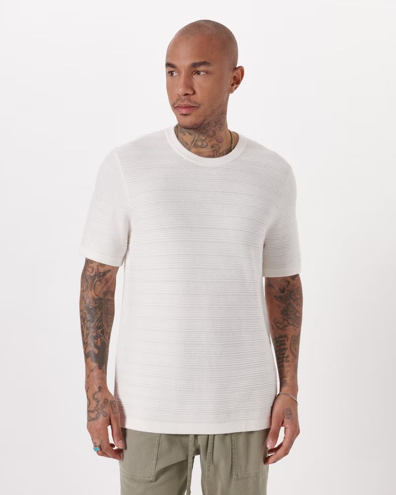 Men's Stitched Textured Tee | Men's Tops | Abercrombie.com | Abercrombie & Fitch (US)