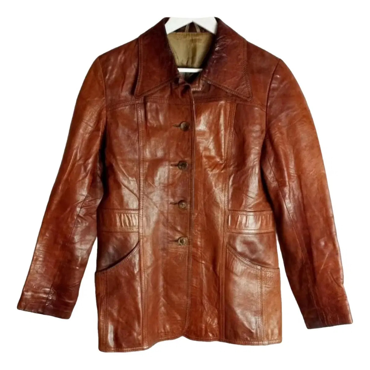Non Signé / Unsigned Lederjacke aus Leder - Braun - Größe 44 - 41048100 | Vestiaire Collective (Global)