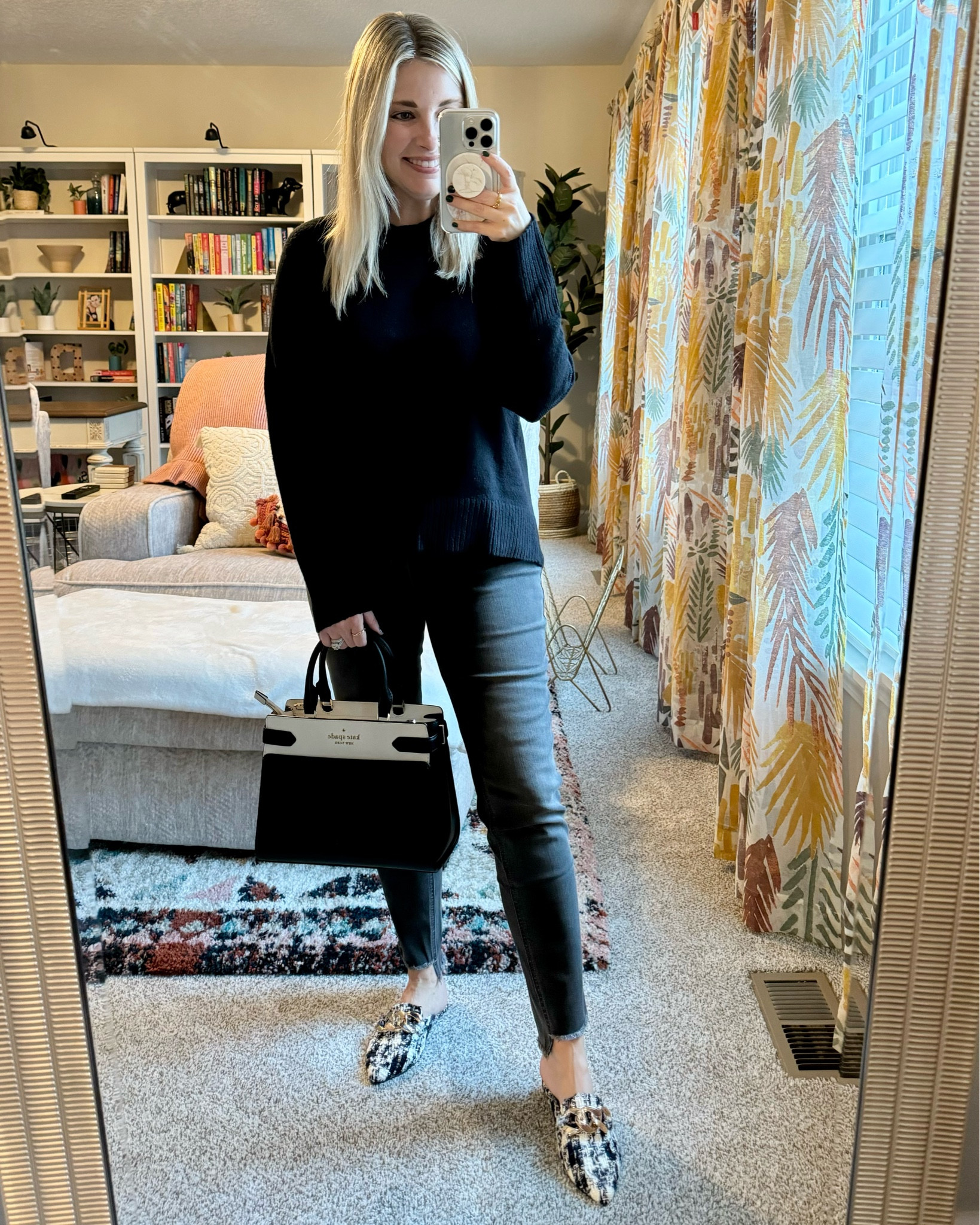 OOTD // My sweater was an NSale find that I passed up initially - it’s on sale again and I’m so happy to have picked it up, it’s super soft and cozy! 🩶

#LTKOver40 #LTKMidsize #LTKSaleAlert