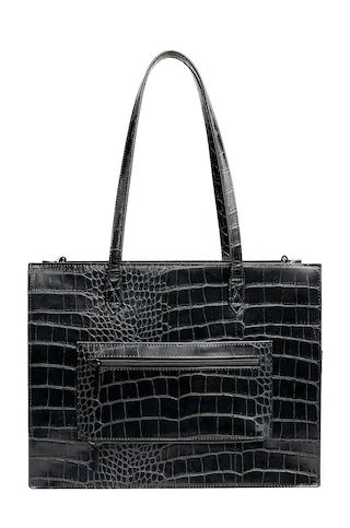 BEIS The Work Tote in Black Croc from Revolve.com | Revolve Clothing (Global)