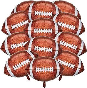 Fudragtn 12Pcs Large Football Party Balloons, 23 Inch Football Shaped Aluminum Foil Mylar Rugby B... | Amazon (US)