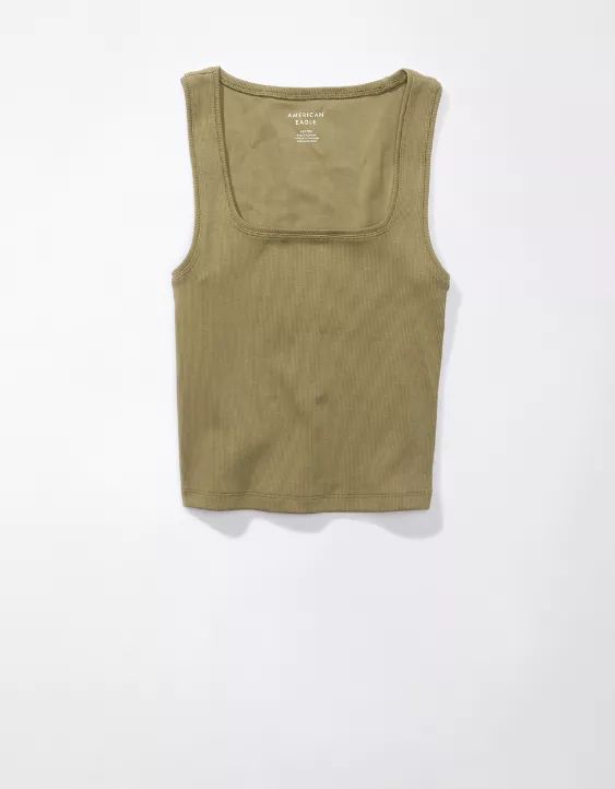 AE Square-Neck Main Squeeze Tank Top | American Eagle Outfitters (US & CA)