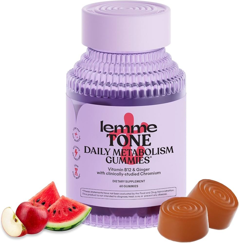 Lemme Tone Metabolism Gummies, Apple Cider Vinegar, Clinically Studied Chromium, B12, Ginger, Pro... | Amazon (US)