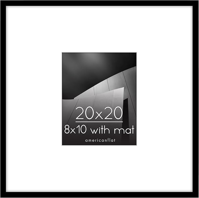 Americanflat 20x20 Picture Frame in Black - Use as 8x10 Picture Frame with Mat or 20x20 Frame Wit... | Amazon (US)