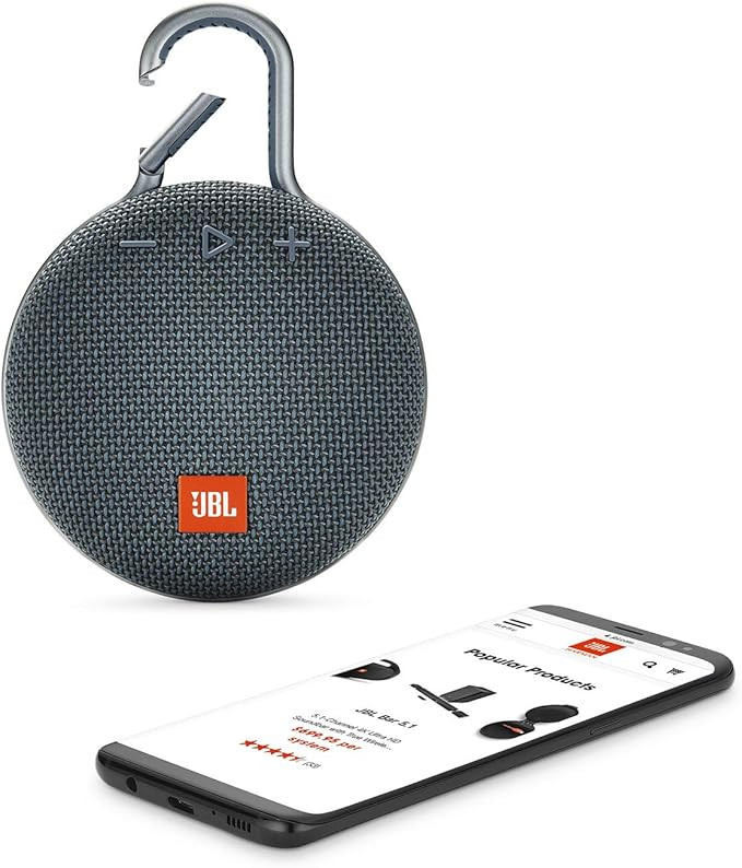 JBL CLIP 3 - Waterproof Portable Bluetooth Speaker - Blue | Amazon (US)