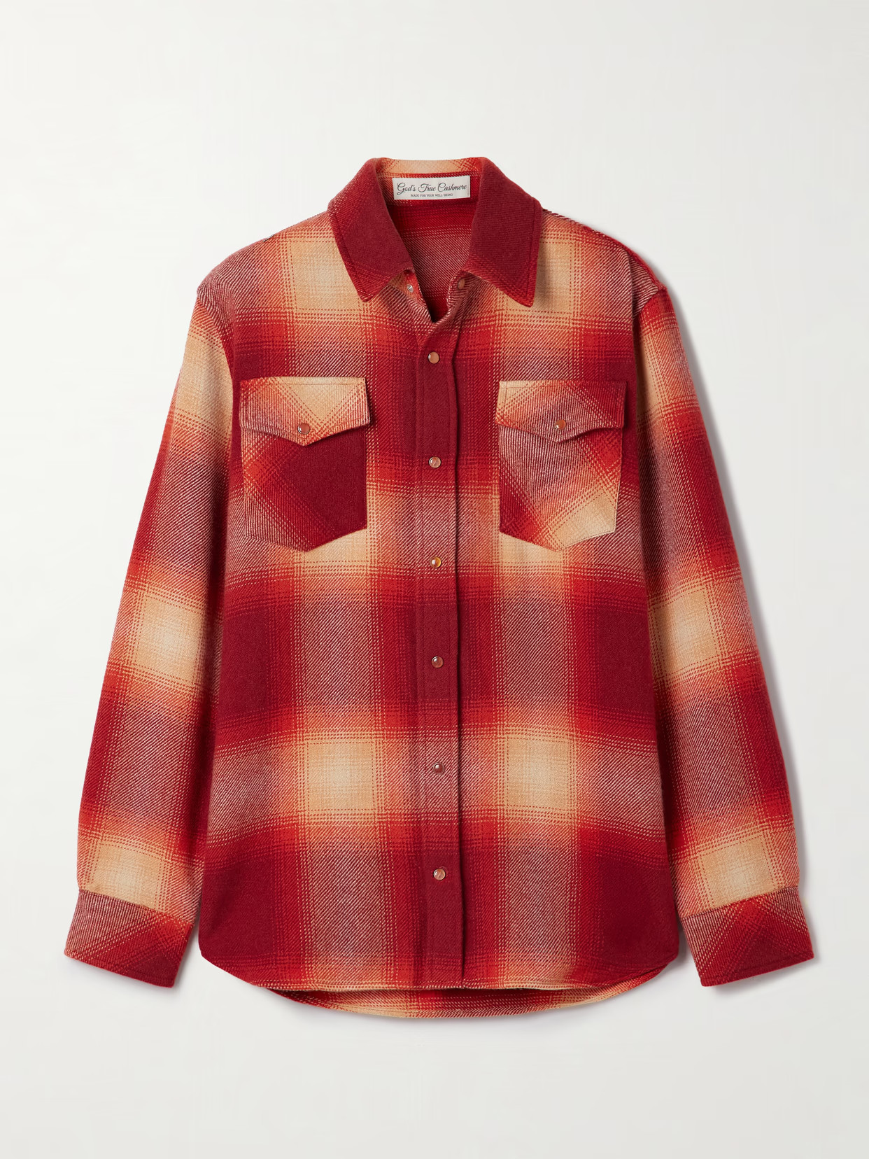 God's True Cashmere - Checked Cashmere Shirt - Red | NET-A-PORTER (UK & EU)