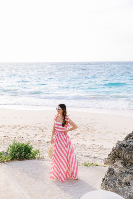 Love this striped maxi dress for beach vacations and spring break trips. 

#LTKstyletip #LTKSeasonal #LTKparties