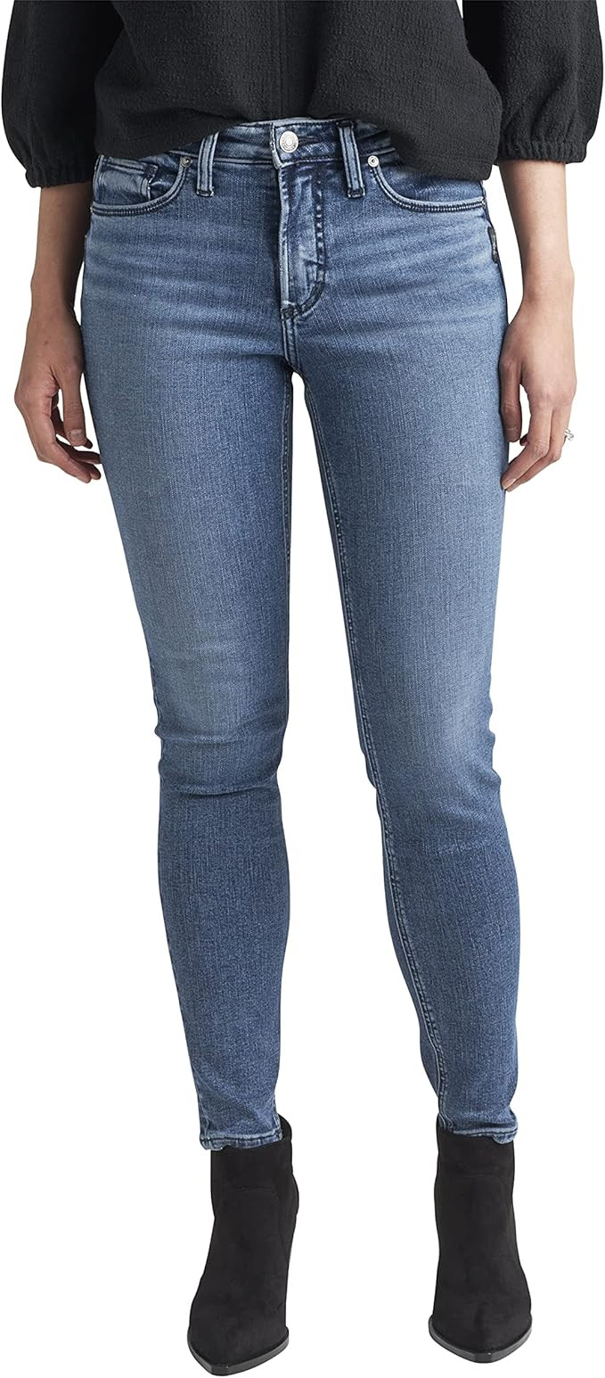 Silver Jeans Co. Women's Most Wanted Mid Rise Skinny Jeans | Amazon (US)
