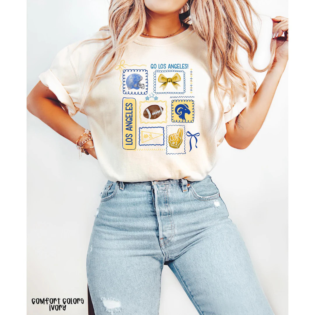 Comfort Colors® Coquette Los Angeles Football Sweatshirt, Football T-shirt, Game Day T, Girl Foo... | Etsy (US)