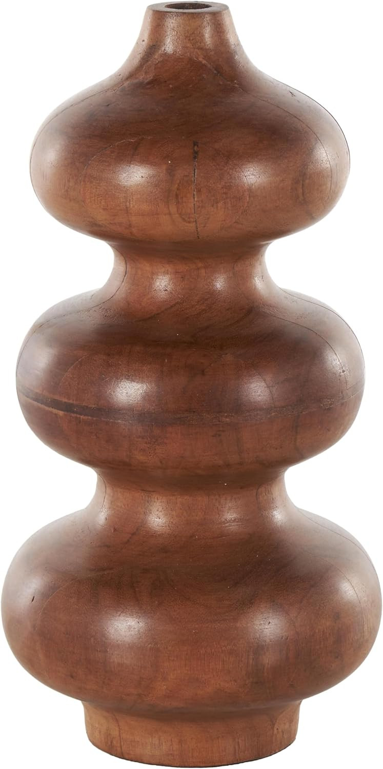 Deco 79 Wood Geometric Decorative Vase Bubble Centerpiece Vase with Natural Wood Grains, Vase for... | Amazon (US)