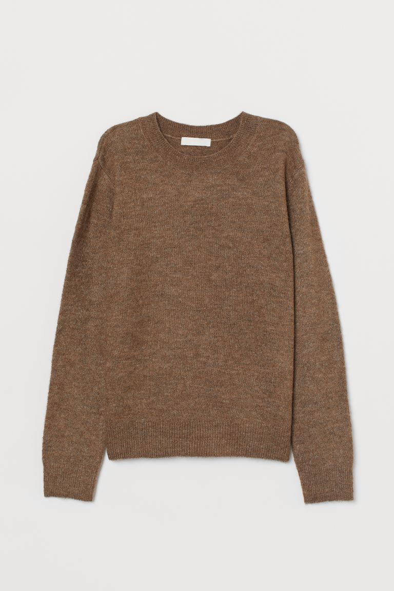 Soft, knit sweater with wool content. Round neckline, long sleeves, and ribbing at neckline, cuff... | H&M (US + CA)