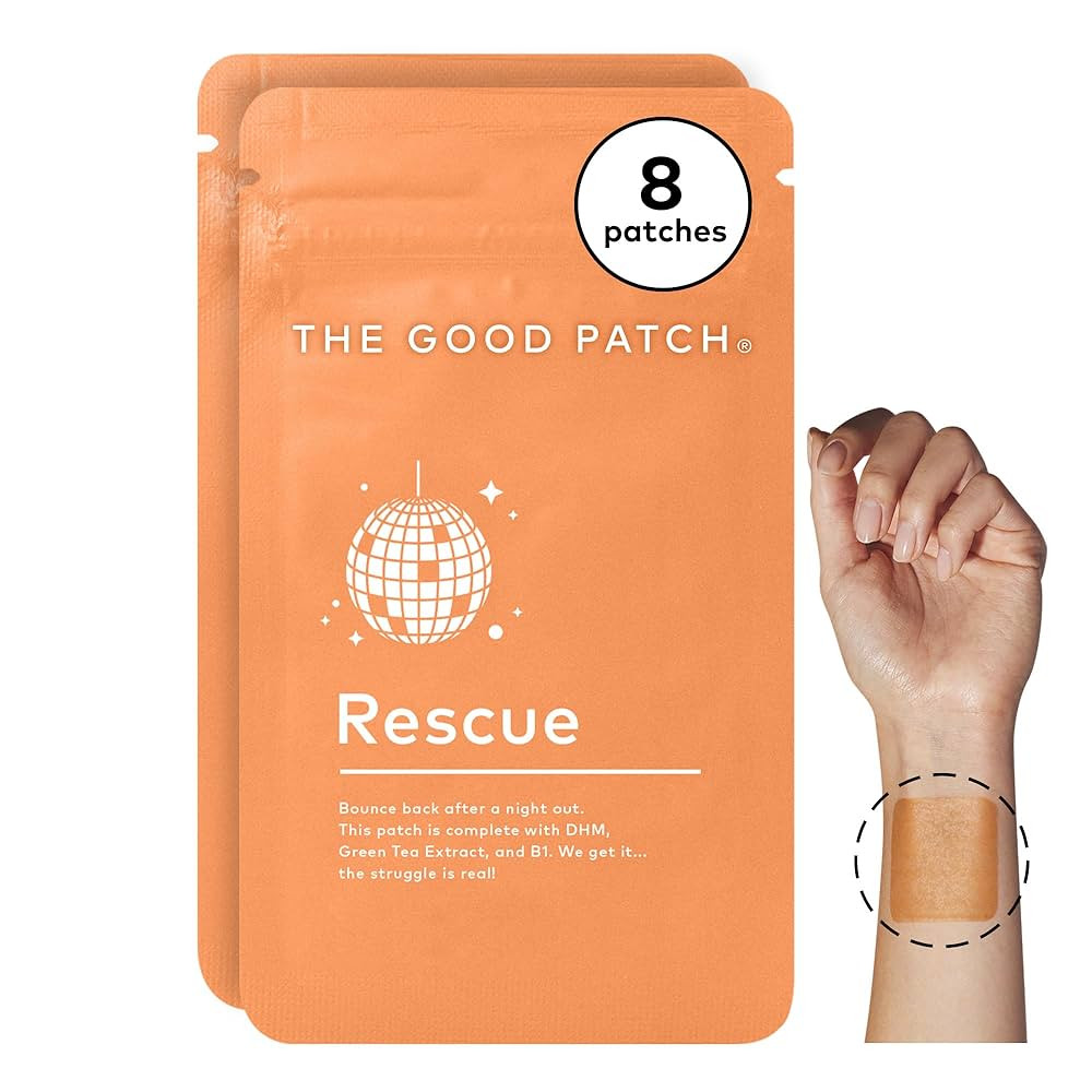The Good Patch Rescue Recovery Patch, Natural Patch with DHM, Vitamin B1, and Green Tea, Plant-Po... | Amazon (US)
