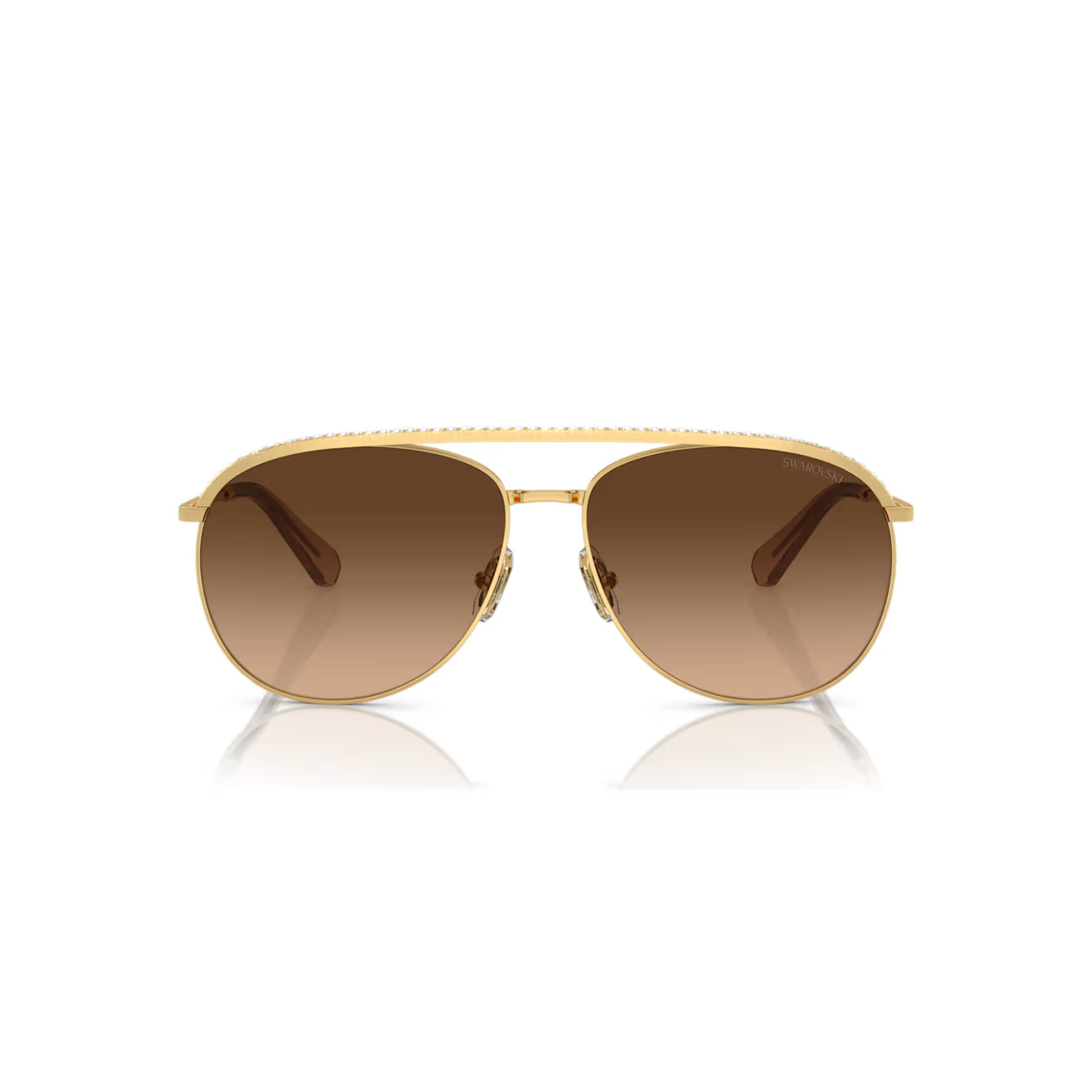 Sunglasses, Pilot shape, SK7005, Brown by SWAROVSKI | SWAROVSKI