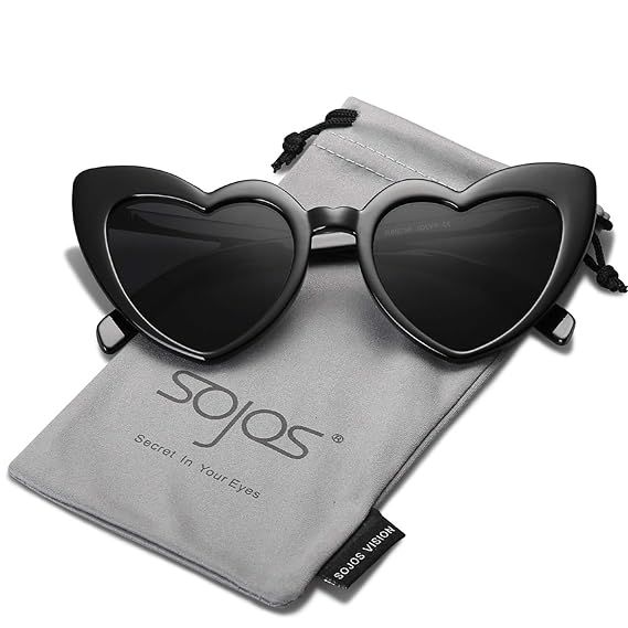 SOJOS Heart Shaped Sunglasses Clout Goggle Vintage Cat Eye Mod Style SJ2062 SJ2056 SJ2055 | Amazon (US)