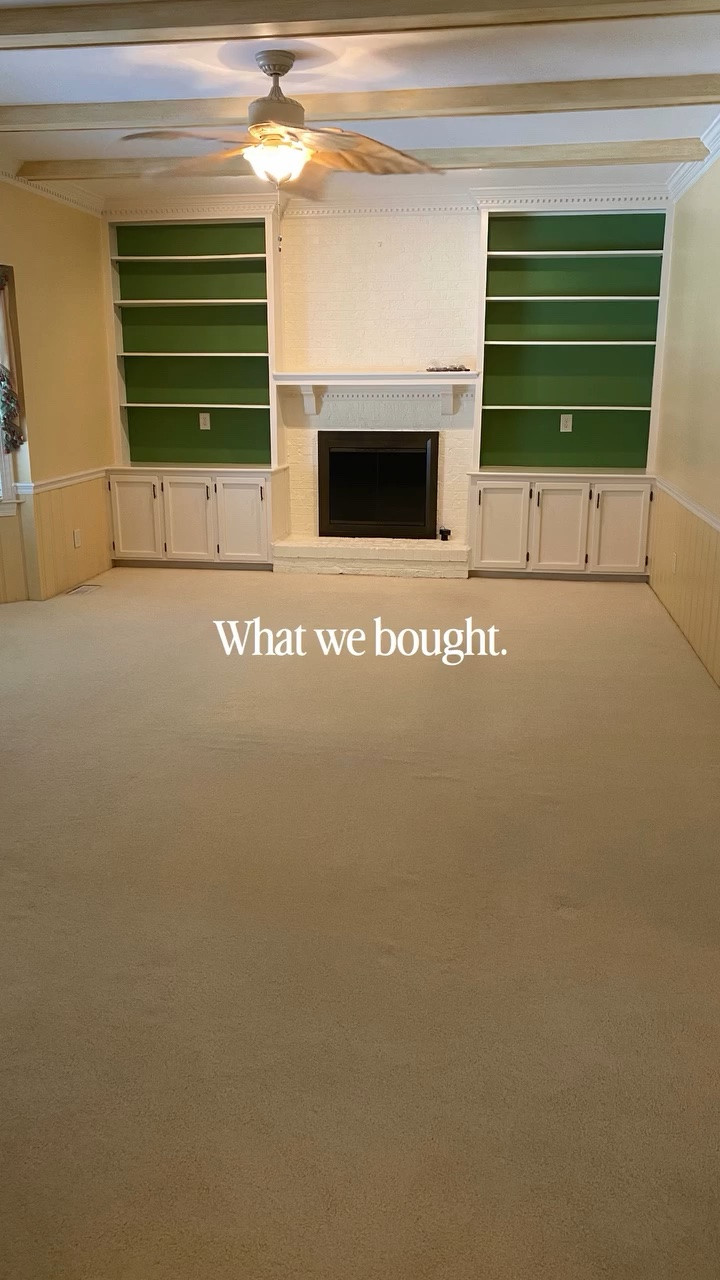 From empty green shelves to a space we actually love 🤍 We still have a few things left on the list, but the woven blinds, new rug, and styled built-ins have made such a difference. Sometimes the best transformations happen one small update at a time.

What’s one change that made the biggest impact in your home? 👇

#grandmillennialdecor #classichome #beforeandafterhome