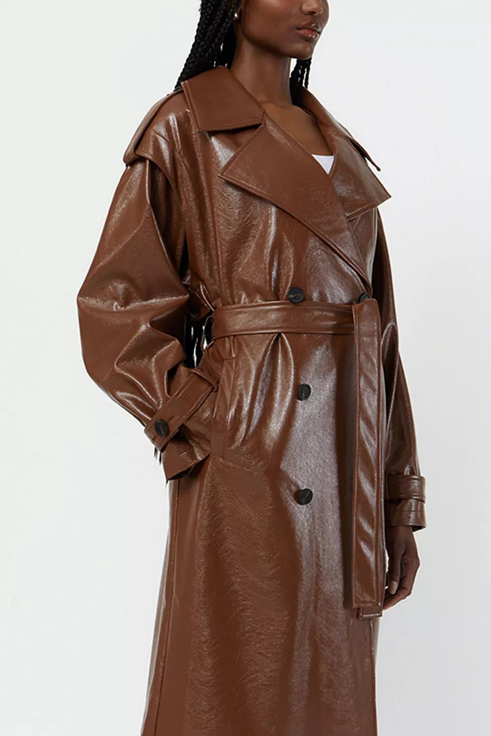 APPARIS Isa Crinkle Trench Coat | Urban Outfitters (US and RoW)