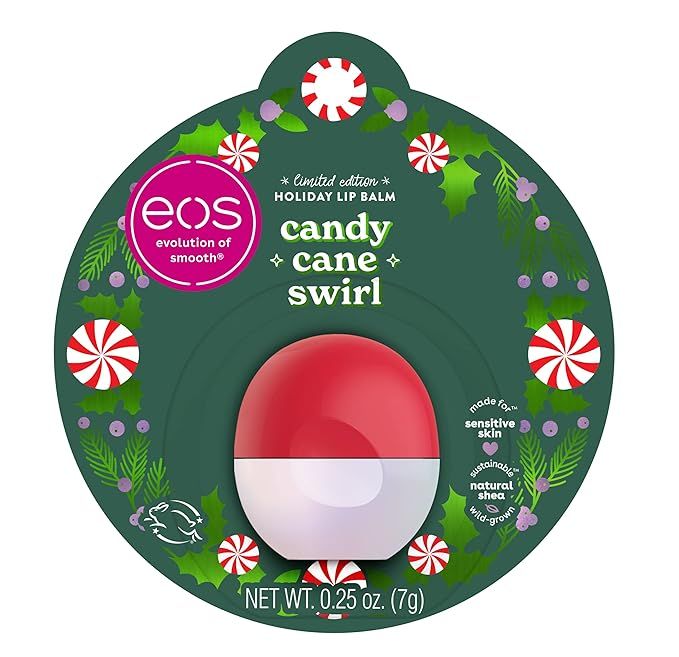 Eos Limited Edition Holiday Lip Balm, Candy Cane Swirl, Christmas Gifts & Stocking Stuffers, Lip ... | Amazon (US)