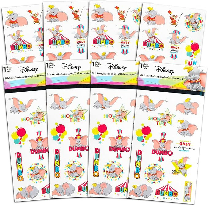 Disney Dumbo Stickers Party Favors Set ~ Bundle Includes Over 100 Dumbo Stickers Featuring The Fa... | Amazon (US)