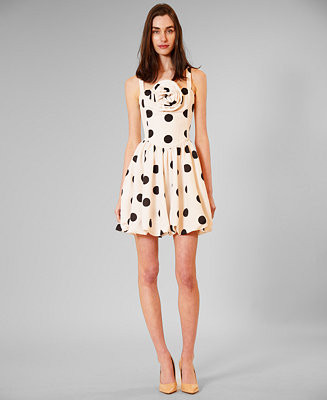 Women's Basque Waist Square Neck Short Dress | Macy's