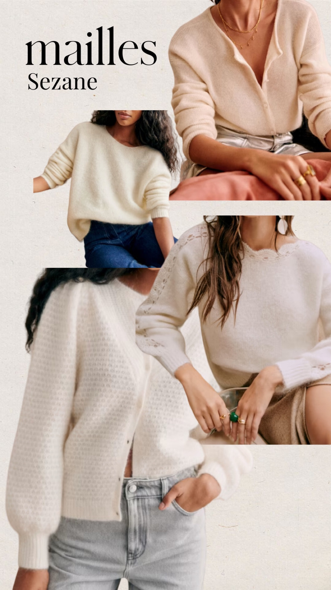 Mailles beige écrue Sezane 