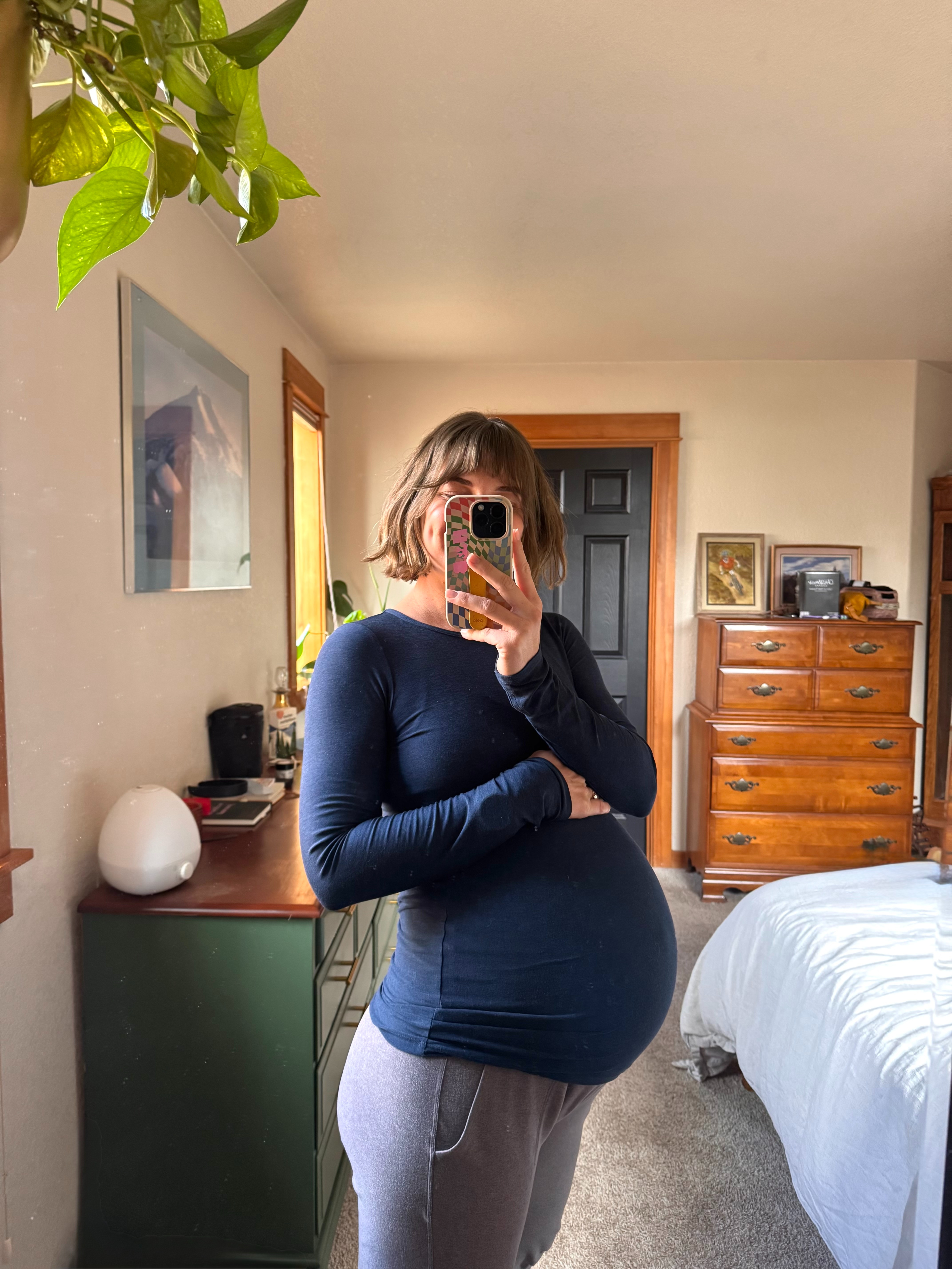 The perfect long sleeve top to fit your growing bump with the most comfy maternity joggers!  

 #LTKootd #LTKmomlife #LTKBump