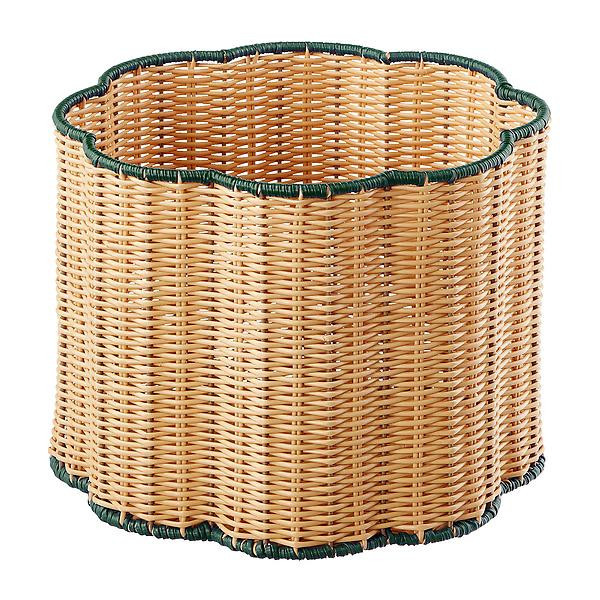 The Container Store Scalloped Edge Faux Rattan Bins | The Container Store
