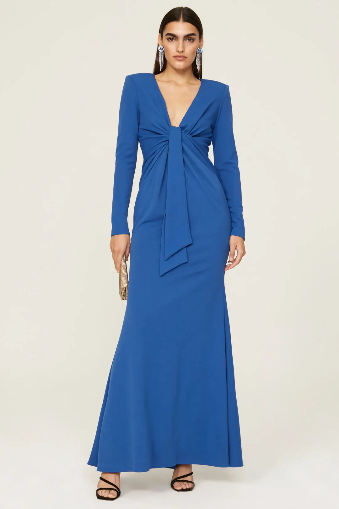 Royal Blue Draped Gown | Rent the Runway