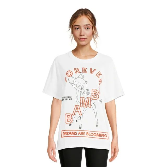 Bambi Women’s Juniors Graphic Embellished T-Shirt with Short Sleeves, Sizes XS-3XL | Walmart (US)
