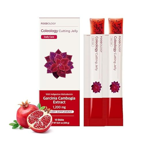 FOODOLOGY Coleology Cutting Stick Jelly – Supports Appetite Suppressant, Boost Metabolism & Control Cravings, Garcinia Cambogia HCA, Pomegranate Flavor Korean Supplement – 2 Packs of 10 | Amazon (US)