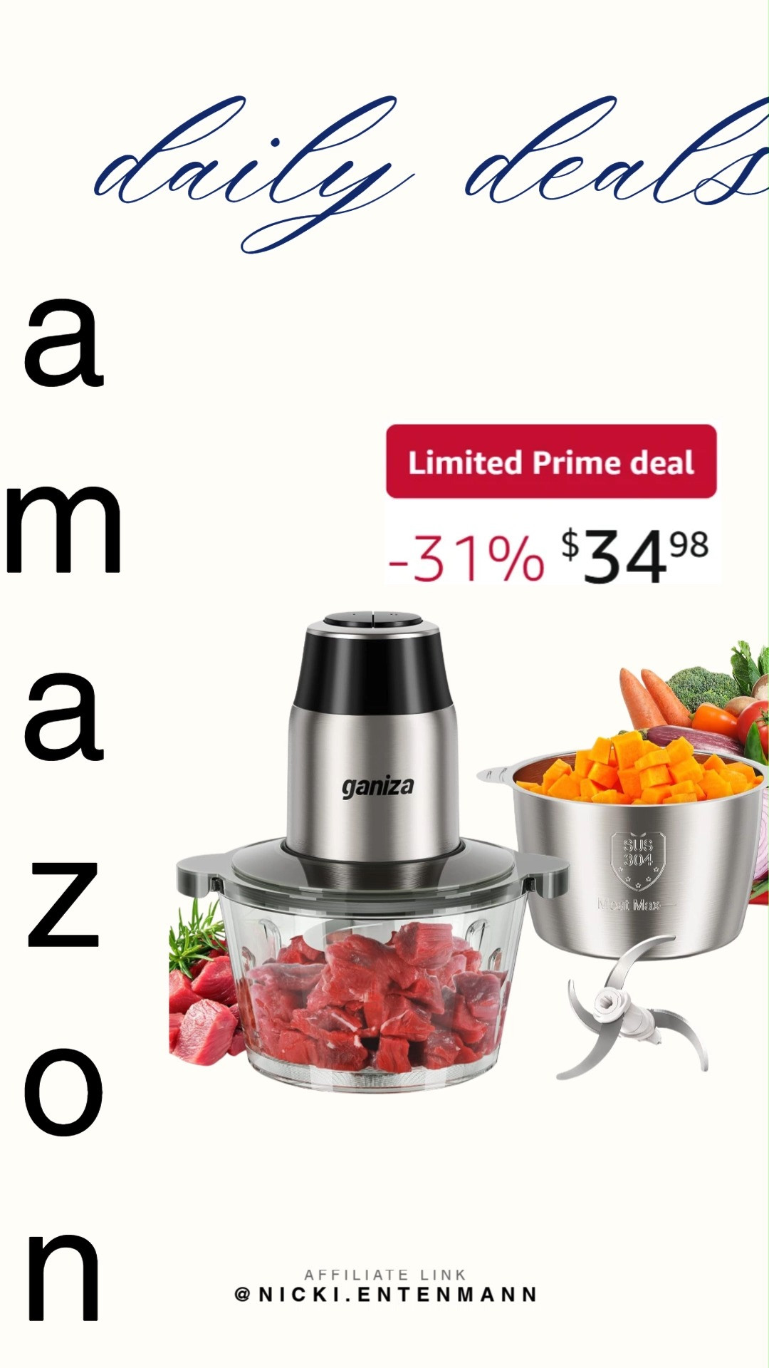 Make meal prep effortless with Ganiza Food Processors featuring 2 bowls, 450W power, meat grinder, and vegetable chopper. Durable design delivers quick chopping and grinding for everyday cooking convenience. #ganiza #foodprocessor #meatgrinder #vegetablechopper #kitchentools #mealprep #cookingeasy #homecooking #kitchenessentials #shoppinghaul 🥦🍖✨ 

 #LTKfoodie #LTKHome #LTKSaleAlert